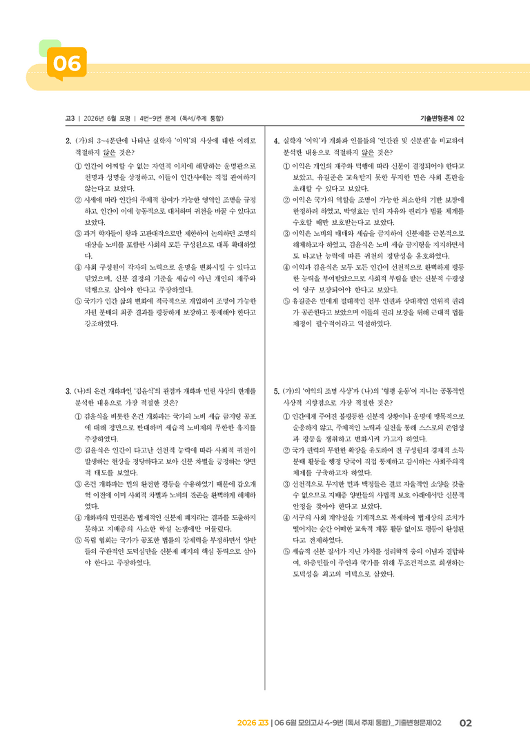 [고3] 2026 모의고사 6월 | 4-9번 (독서 주제 통합)_기출 적중 문제02_preview_2