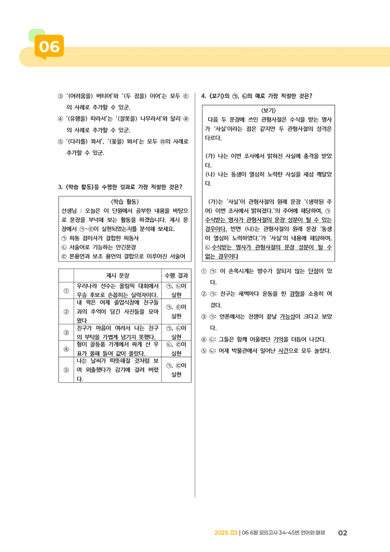 [고3] 2025 모의고사 6월 | 34-45번 언어와 매체_기출 적중 문제_preview_2