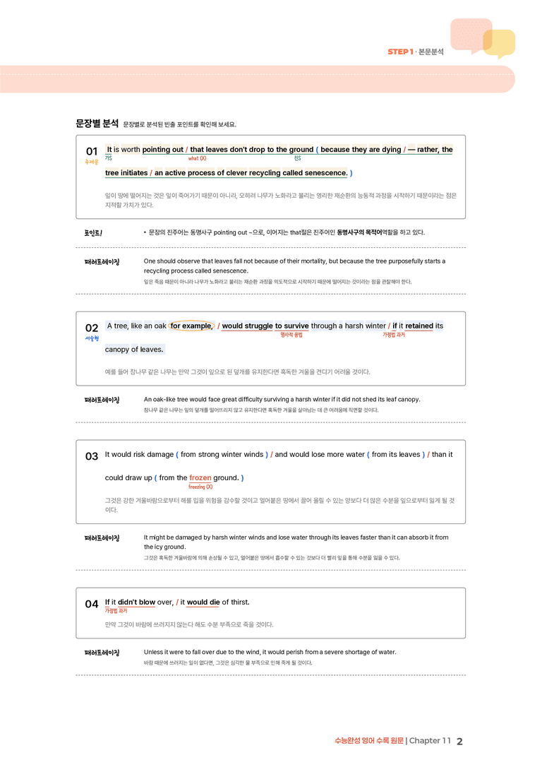 수능완성 영어  Chapter 11 | STEP1 본문분석_preview_2