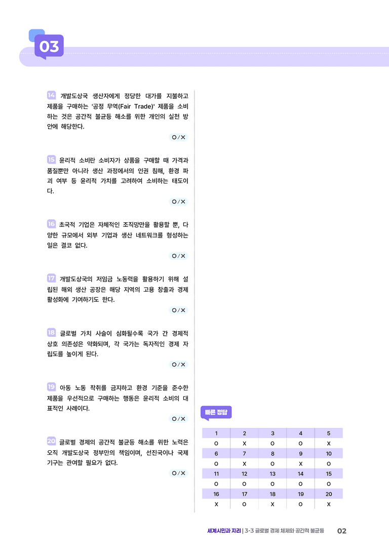 3-3 글로벌 경제 체제와 공간적 불균등 | (2) 개념확인문제 _preview_2