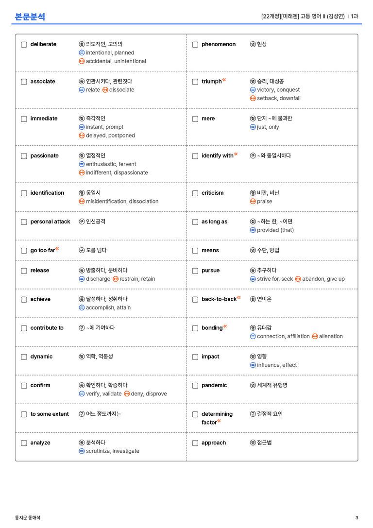 [미래엔] 고등 영어 Ⅱ (김성연) 1과 본문분석_preview_3