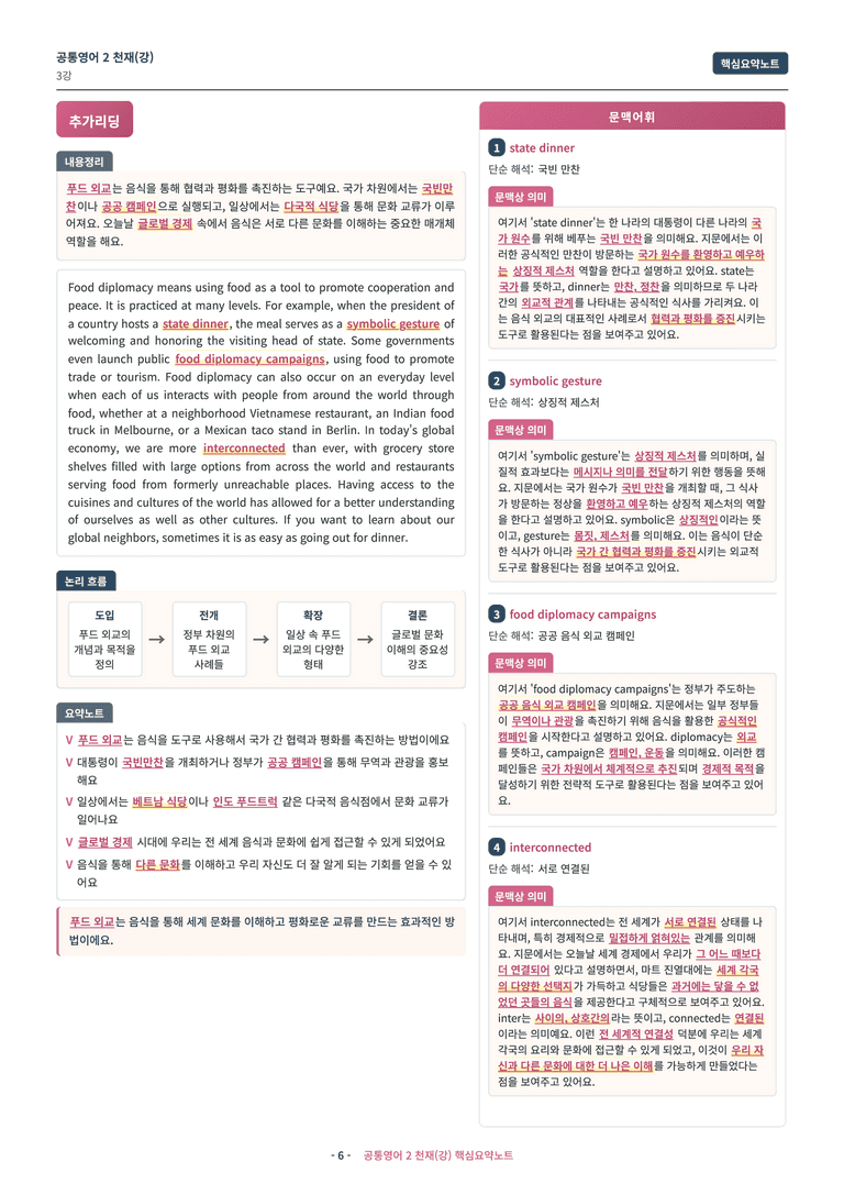 🩷 (공통영어2) 천재(강) 3과 핵심요약노트🩷 by 대치동시크릿_preview_6