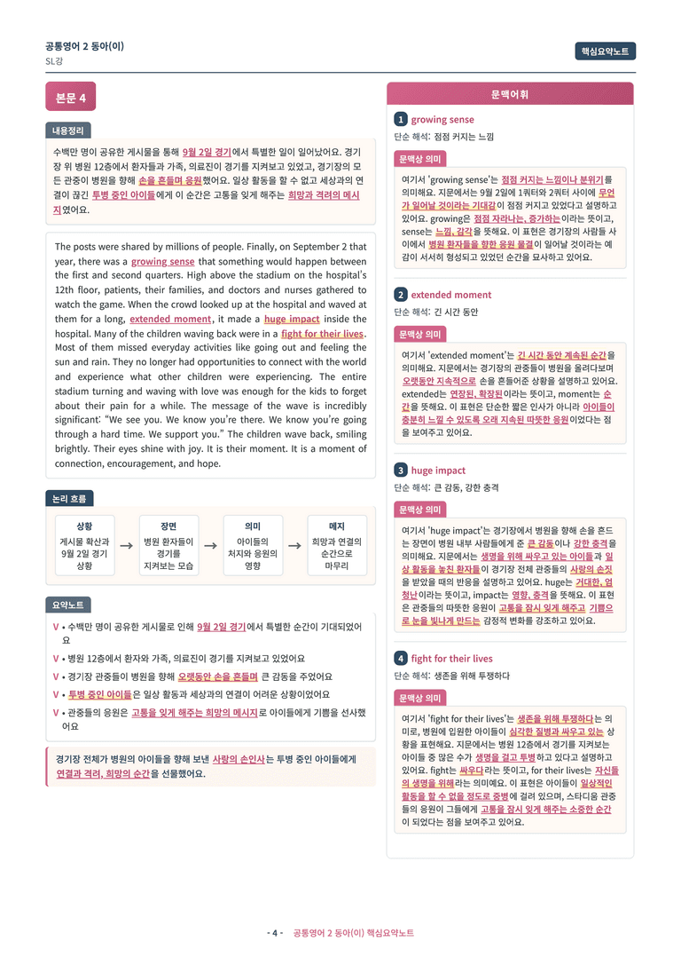 🩷 (공통영어2) 동아(이) SL과 핵심요약노트🩷 by 대치동시크릿_preview_4