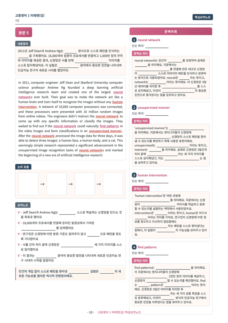 🩷 (고등영어1) 미래엔(김) 3과 핵심요약노트🩷 by 대치동시크릿_preview_13