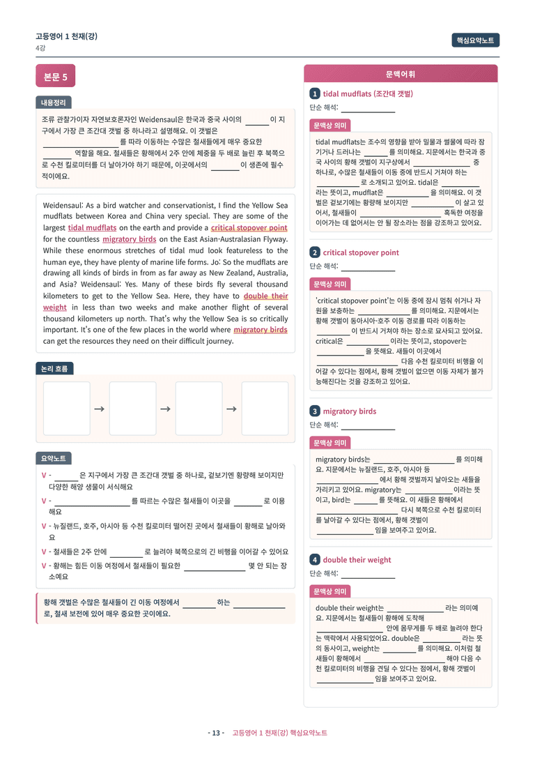 🩷 (고등영어1) 천재(강) 4과 핵심요약노트🩷 by 대치동시크릿_preview_13