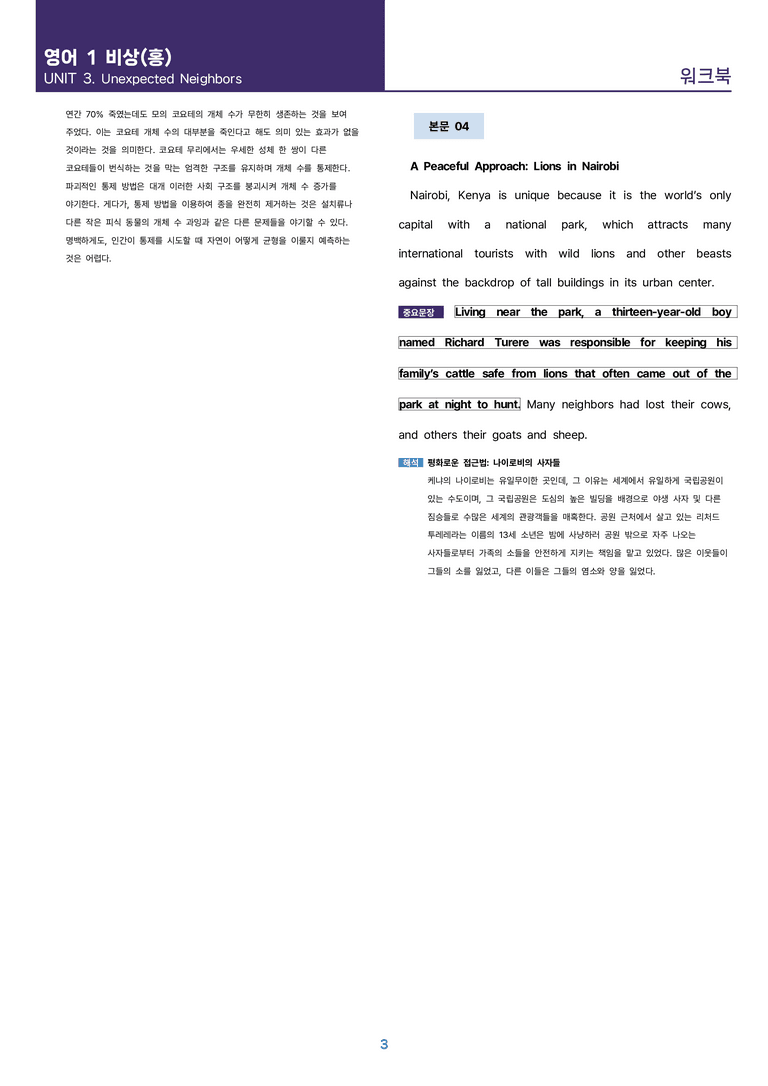 [등급을 좌우하는] 고등 영어 Ⅰ 비상(홍) 3과 9단계 학습지_preview_3