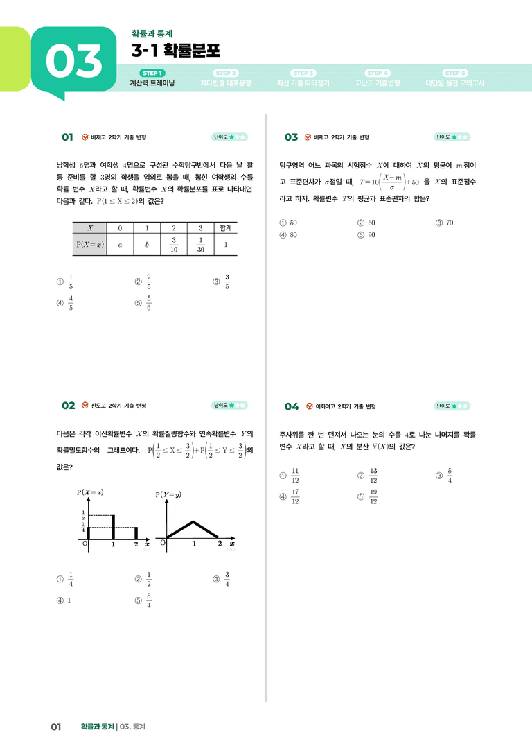 3-1 확률분포 | STEP1 개념확인문제_preview_1