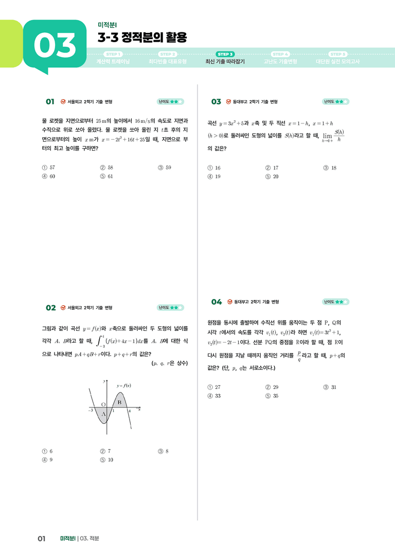3-3 정적분의 활용 | STEP3 최신기출변형_preview_1