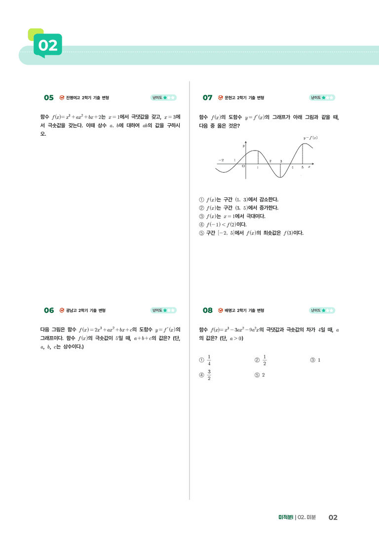 2-3 도함수의 활용(2) | STEP1 개념확인문제_preview_2