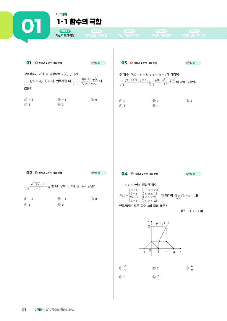 1-1 함수의 극한 | STEP1 개념확인문제_preview_1