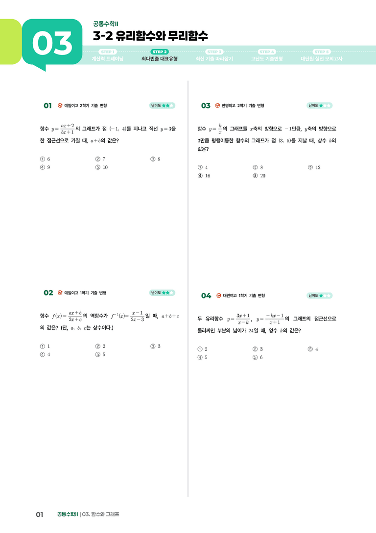 3-2 유리함수와 무리함수 | STEP2 최다빈출대표유형_preview_1