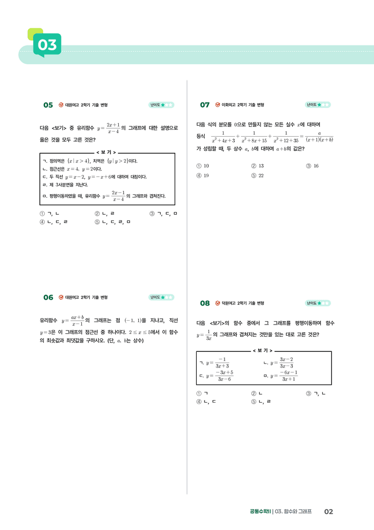 3-2 유리함수와 무리함수 | STEP2 최다빈출대표유형_preview_2