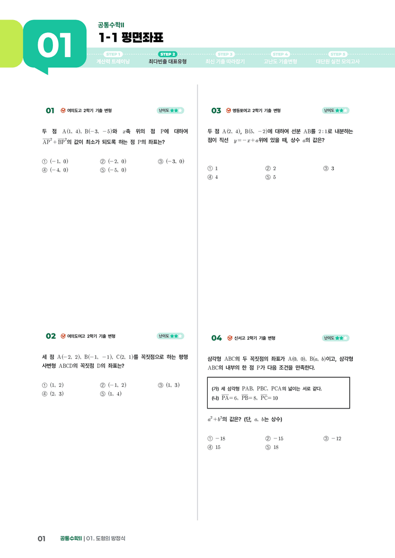 1-1 평면좌표 | STEP2 최다빈출대표유형_preview_1