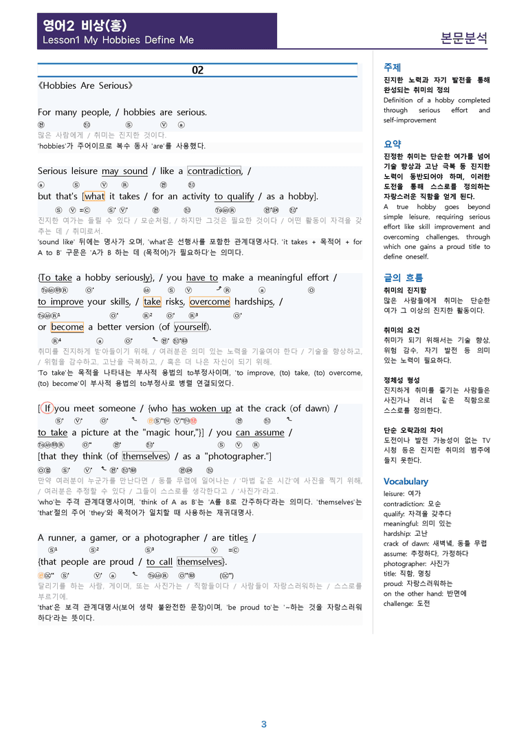 [1등급의 모든 핵심] 고등 영어 Ⅱ 비상(홍) 1과 분석노트_preview_3