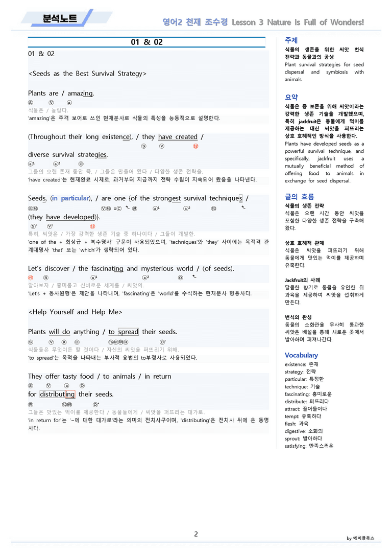 영어2 천재 조수경 분석노트 3강 3과 by 메이플북스 22년 개정_preview_2