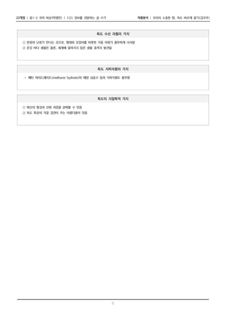 [22개정] 중1-2 비상(박영) 1-2 정보를 전달하는 글 쓰기_작품분석_preview_5