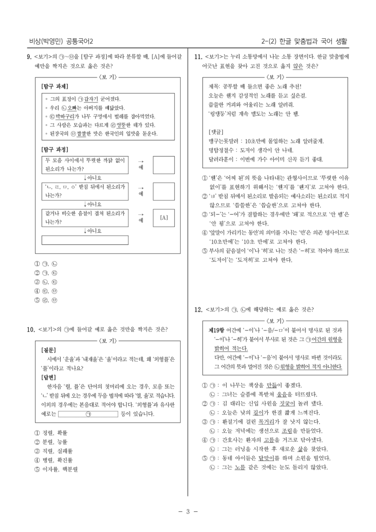 2-2 한글 맞춤법과 국어 생활_기출 적중 문제_preview_3