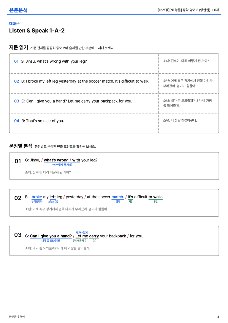 [NE능률] 중학 영어 3 (양현권) 6과 본문분석_preview_3