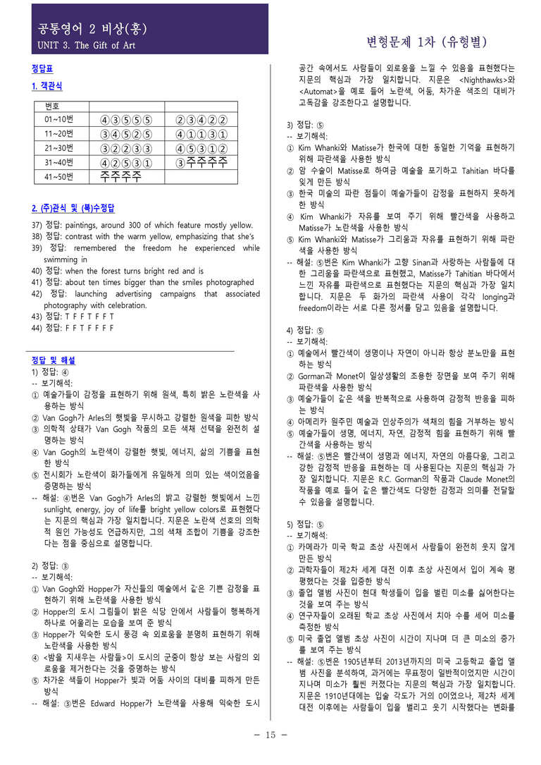 [현장의 모든 비법] 공통영어 2 비상(홍) 3과 변형문제 1차 93제_preview_33