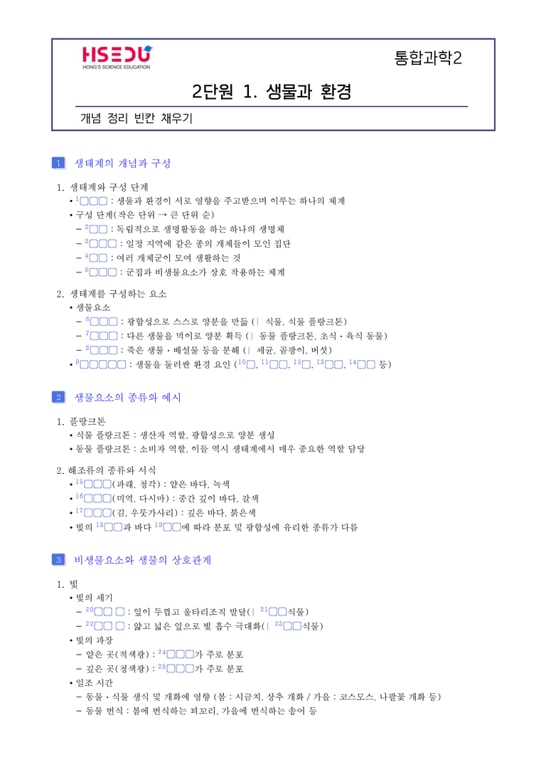 2단원 환경과 에너지 l STEP1 개념확인문제(빈칸)_preview_1