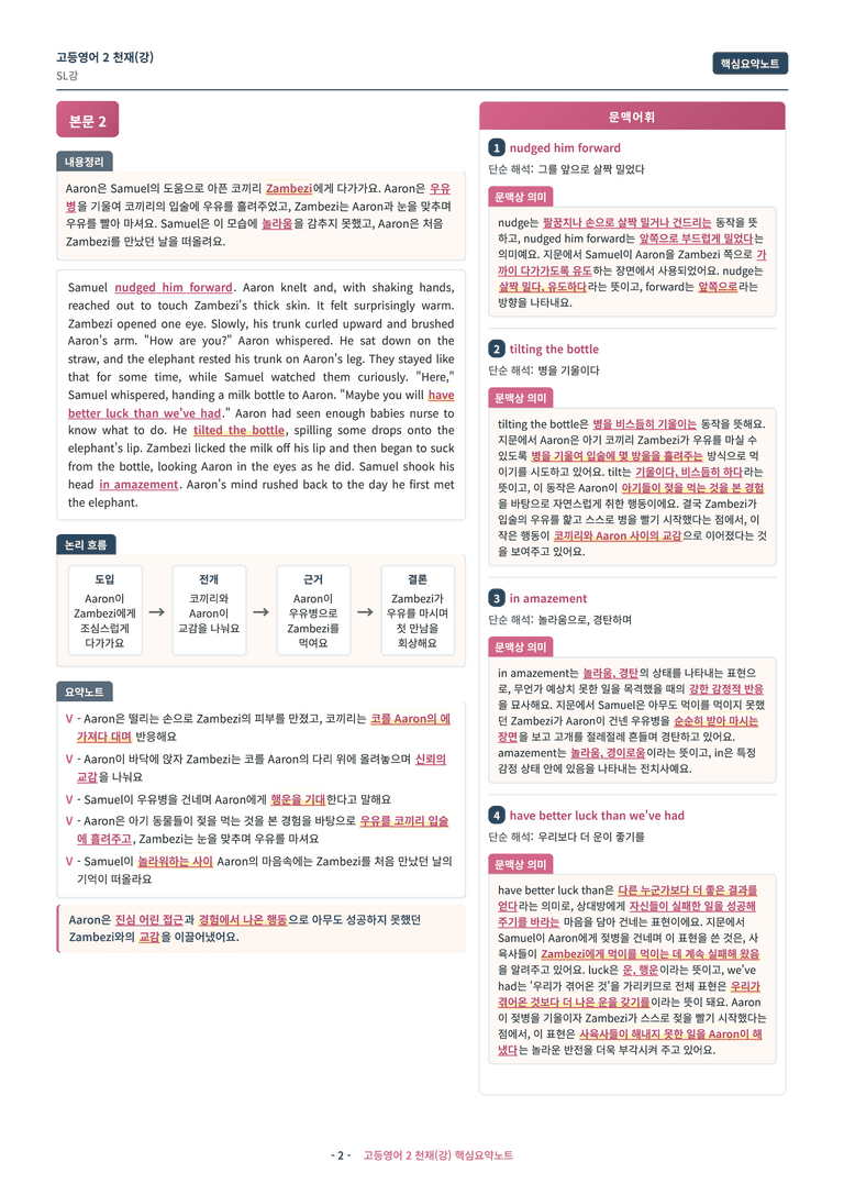 ❤️[고등영어2] 천재(강) [SL강] [핵심요약노트]❤️ by 대치동 시크릿_preview_2