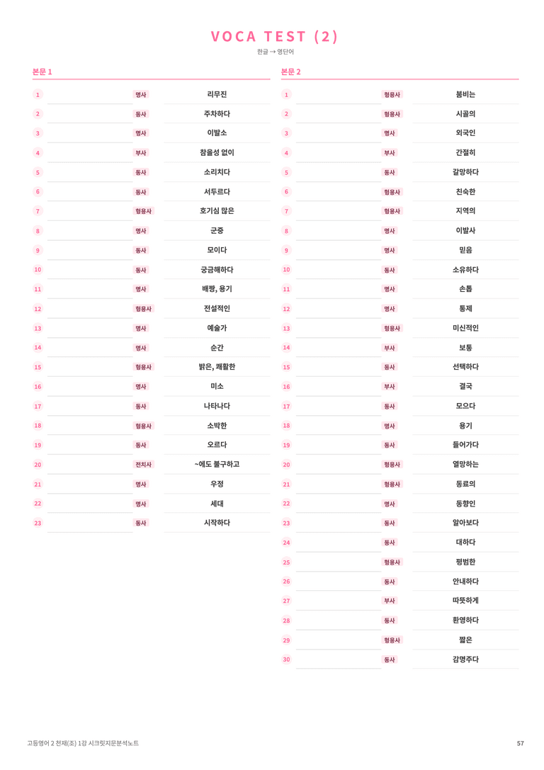 ❤️고등영어2 천재(조) 1강 [지문분석+단어장+파이널체크]❤️ by 대치동 시크릿_preview_57
