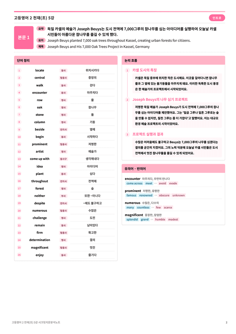 ❤️고등영어2 천재(조) 5강 [지문분석+단어장+파이널체크]❤️ by 대치동 시크릿_preview_2