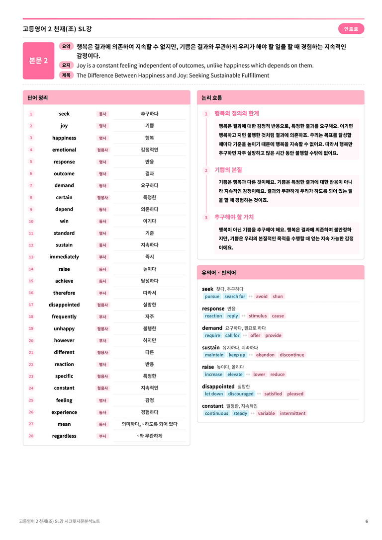 ❤️고등영어2 천재(조) SL강 [지문분석+단어장+파이널체크]❤️ by 대치동 시크릿_preview_6