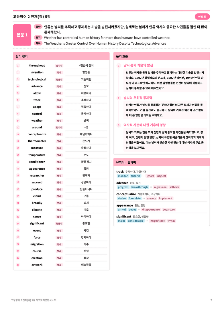 ❤️고등영어2 천재(강) 5강 [지문분석+단어장+파이널체크]❤️ by 대치동 시크릿_preview_2