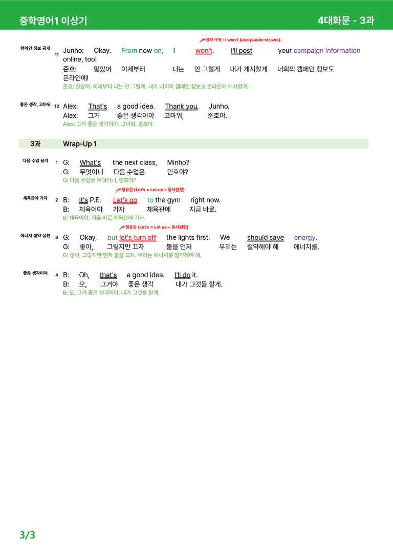 [22개정] 중학영어1 천재(이) 3-4과 본문분석 by 시드잉글리쉬_preview_15