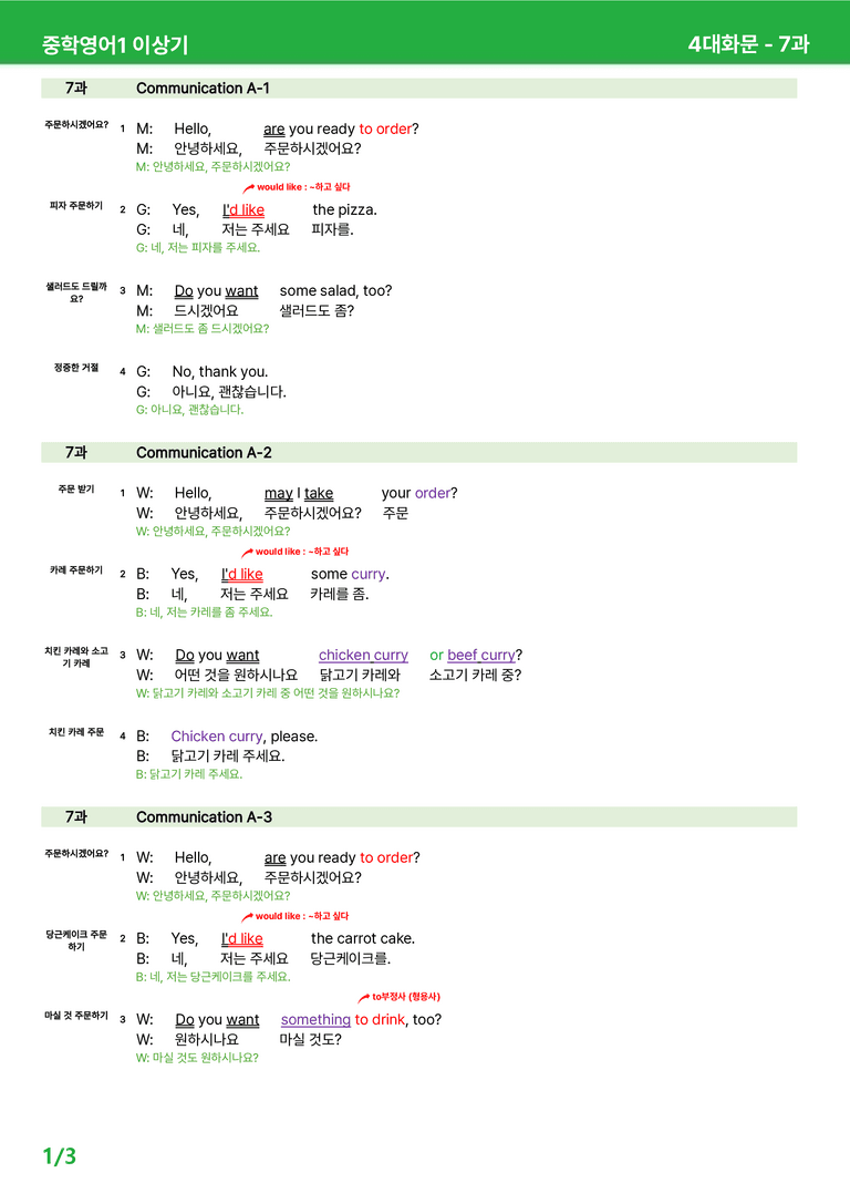 [22개정] 중학영어1 천재(이) 7-8과 본문분석 by 시드잉글리쉬_preview_13