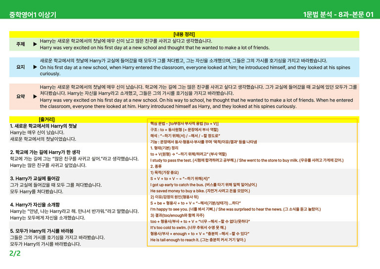 [22개정] 중학영어1 천재(이) 7-8과 본문분석 by 시드잉글리쉬_preview_30