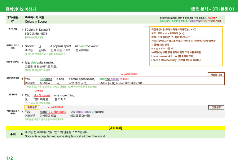 [22개정] 중학영어2 천재(이) 3-4과 본문분석 by 시드잉글리쉬_preview_1
