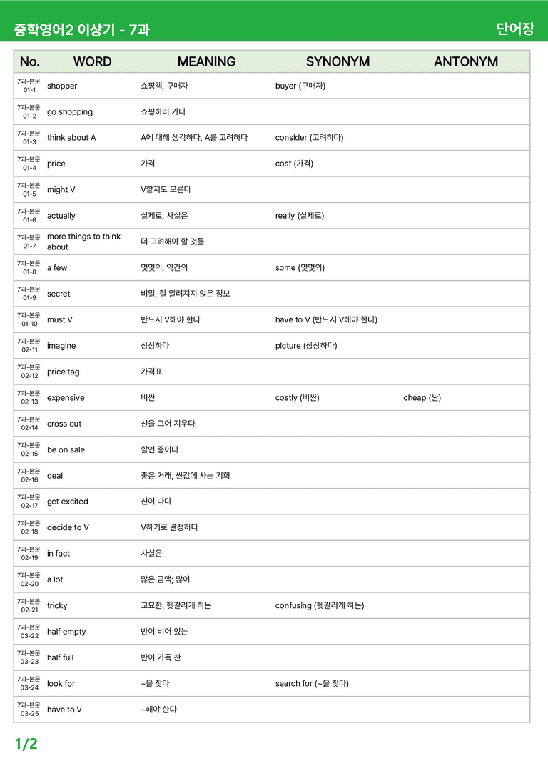 [22개정] 중학영어2 천재(이) 7-8-SL과 본문분석 by 시드잉글리쉬_preview_33