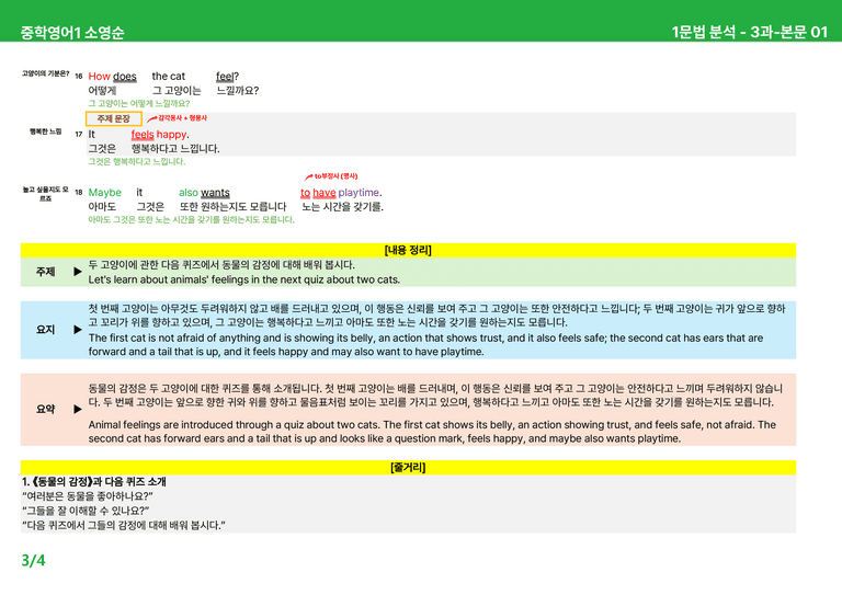 [22개정] 중학영어1 천재(소) 3-4과 본문분석 by 시드잉글리쉬_preview_3
