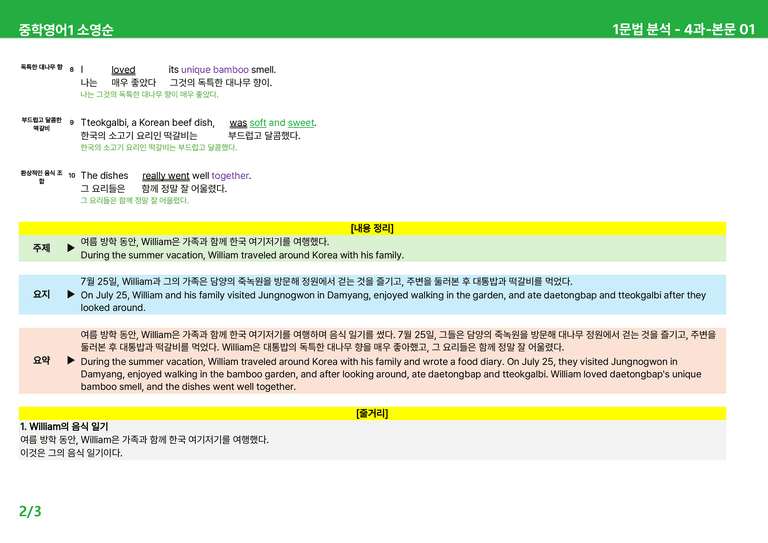 [22개정] 중학영어1 천재(소) 3-4과 본문분석 by 시드잉글리쉬_preview_36