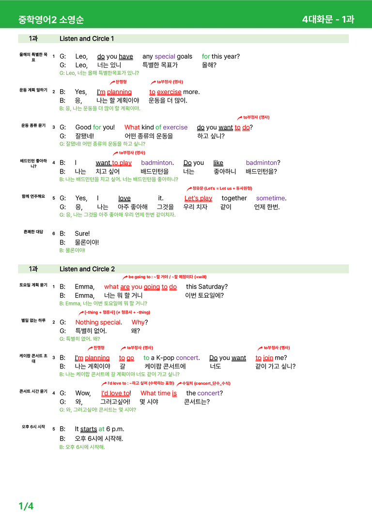 [22개정] 중학영어2 천재(소) 1-2과 본문분석 by 시드잉글리쉬_preview_21