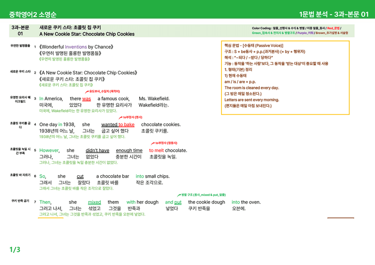 [22개정] 중학영어2 천재(소) 3-4과 본문분석 by 시드잉글리쉬_preview_1