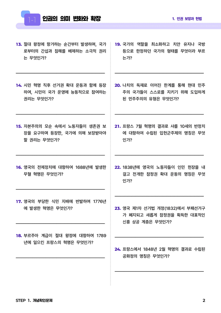 1-1 인권의 의미 변화와 확장 l STEP1 개념확인문제_preview_2