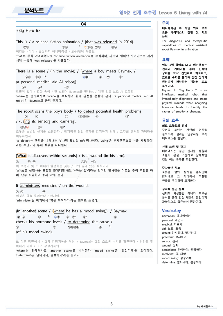 고등영어2 천재 조수경 분석노트 6강 6과 by 메이플북스 22년 개정_preview_8