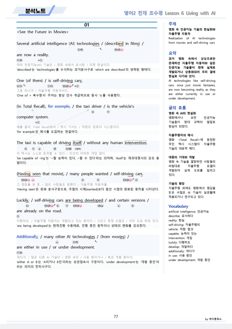 고등영어2 천재 조수경 분석노트 전체통합 할인자료 메이플북스 22년 개정_preview_77