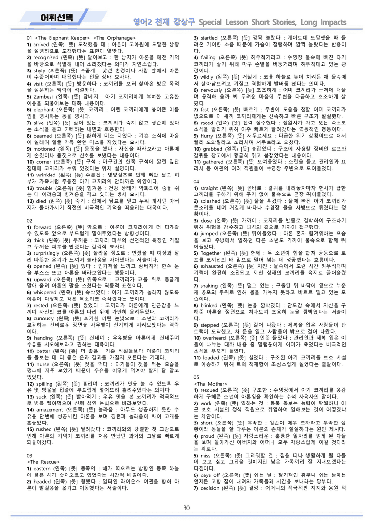 고등영어2 천재 강상구 워크북 어휘선택 전체통합 메이플북스 22년 개정_preview_30