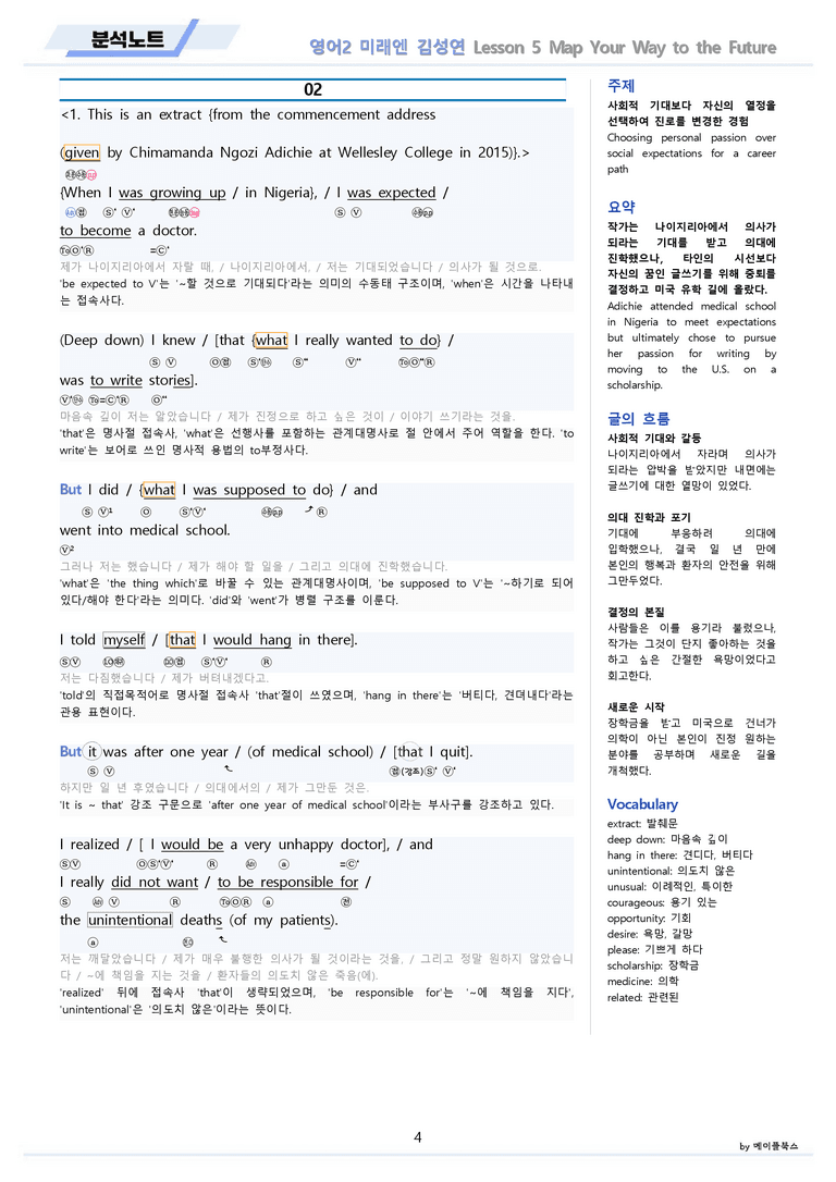 고등영어2 미래엔 김성연 분석노트 5강 5과 by 메이플북스 22년 개정_preview_4