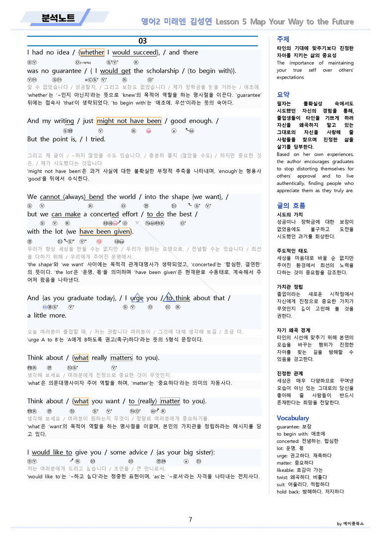영어2 미래엔 김성연 분석노트 변형문제 워크북 올인원 5강 5과 메이플북스_preview_7