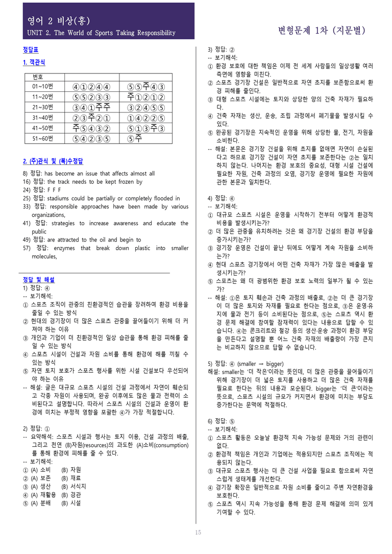 [현장의 모든 비법] 고등 영어 Ⅱ 비상(홍) 2과 1차 106제_preview_15