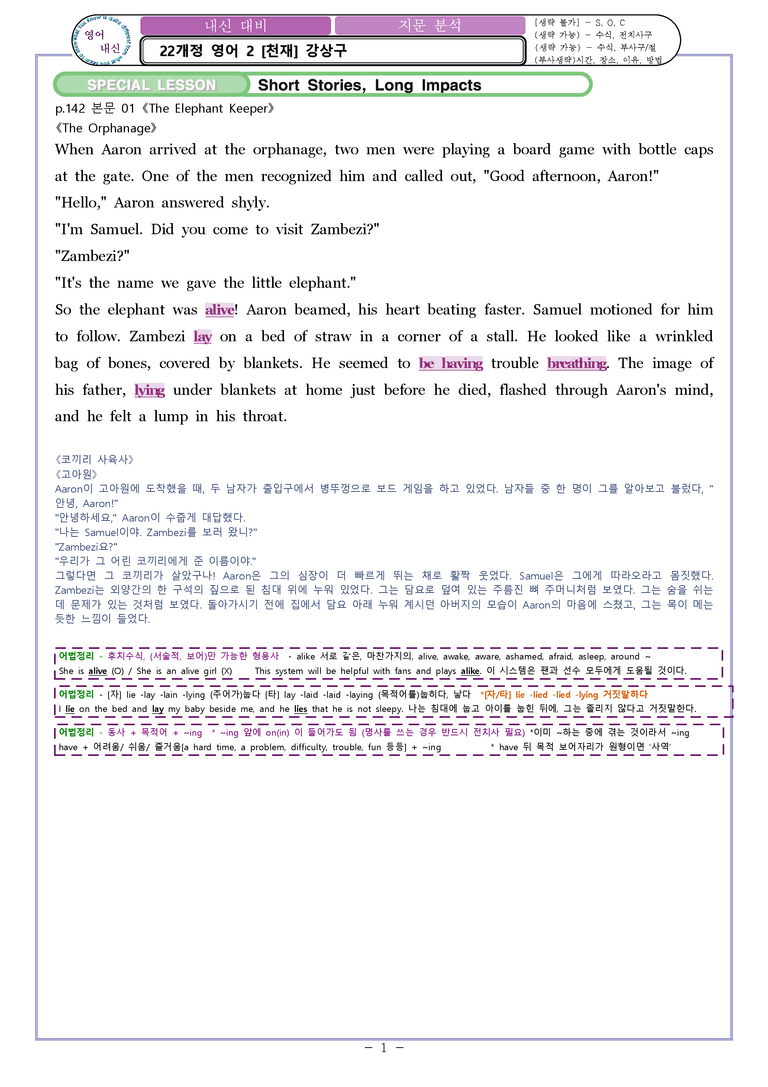 영어2 천재 강상구 [분석] Model Writing SL by 와츄노_preview_1