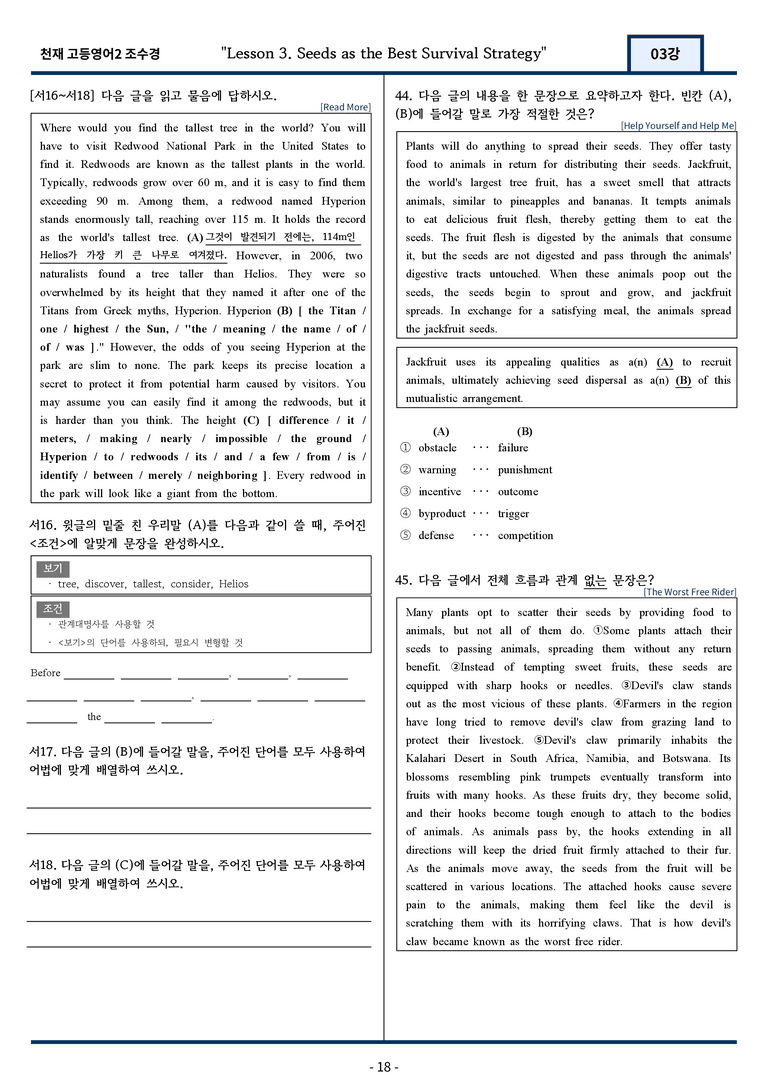 고등영어2 천재 조수경 3강 변형문제 111문항 by 지영랩 _preview_18