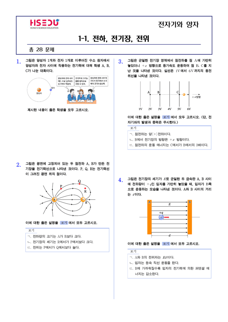 1-1 전하, 전기장, 전위 | STEP2 최다빈출대표유형_preview_1