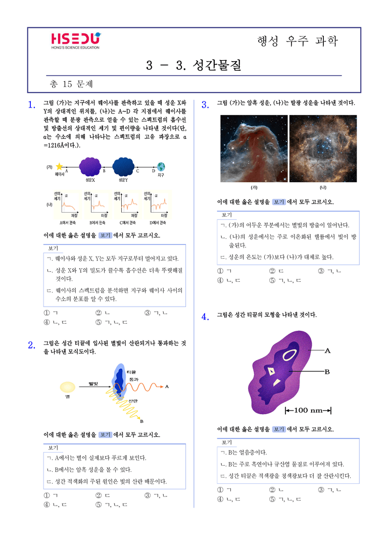 3-3 성간 물질 | STEP2 최다빈출대표유형_preview_1