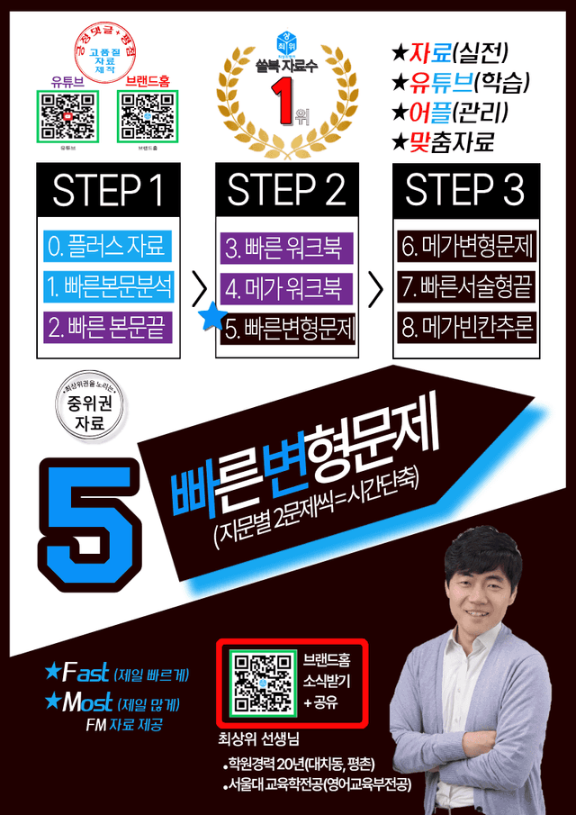 product-thumbImg-영어1-미래 김 4과=5번 빠른 변형문제 116제 by 최상위영어